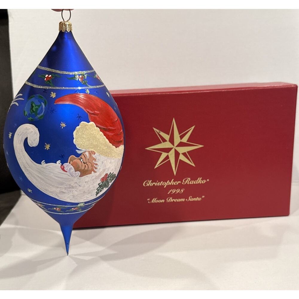 1998 CHRISTOPHER RADKO ST NICK PORTRAIT SERIES‎ MOON DREAM SANTA 9.5" ORNAMENT